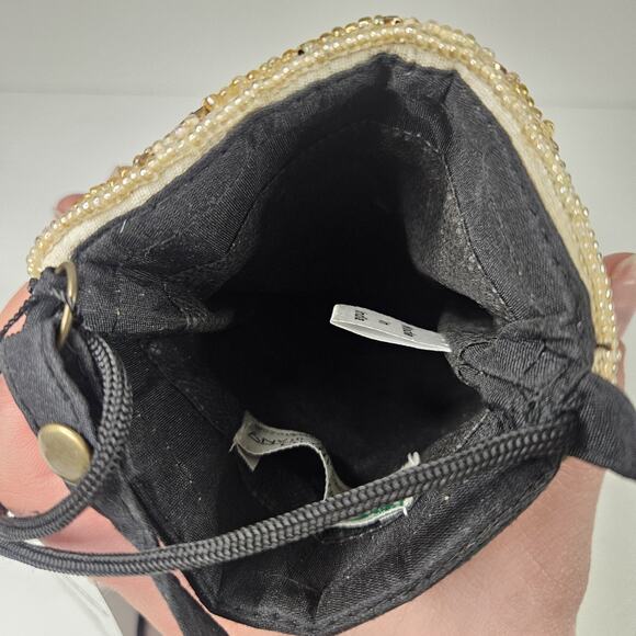 Bamboo Trading Company Cell Phone Club Bag Beaded Bee Micro Purse Crossbody NWT - Picture 8 of 9